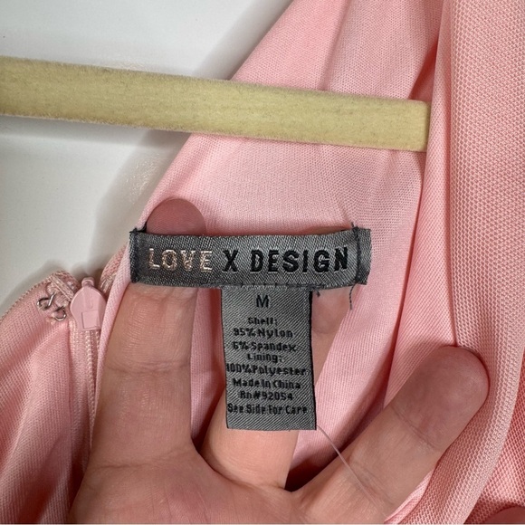 Love x Design One Shoulder Ruched Pink Midi Dress Size Medium - Picture 6 of 7